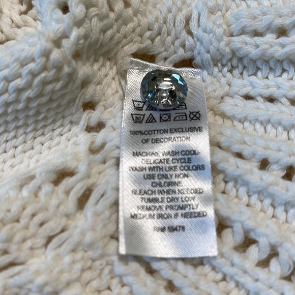 CATHERINE MALANDRINO Girl’s Crochet Cardigan with Jeweled Buttons-ONE OF A KIND! - Picture 7 of 7